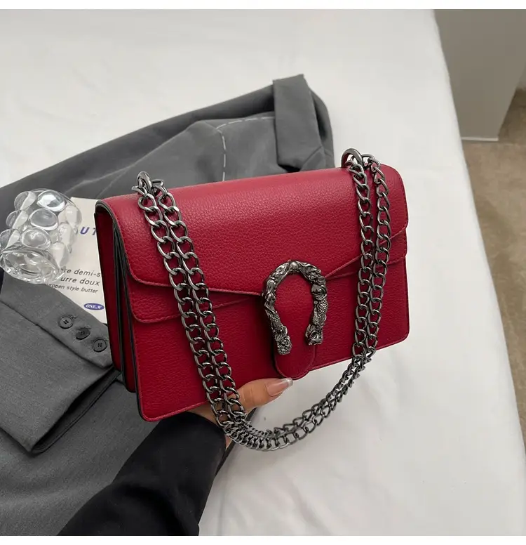 Red Chain Crossbody Bag for Women 2025 - Image 5