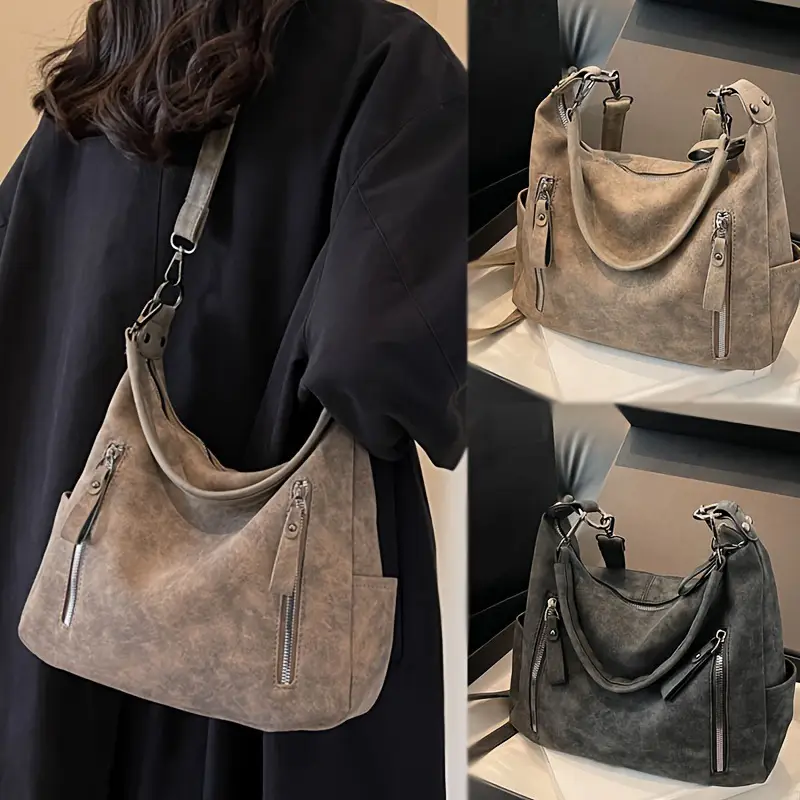 Women's Niche Texture Crossbody Bag Brown Leather