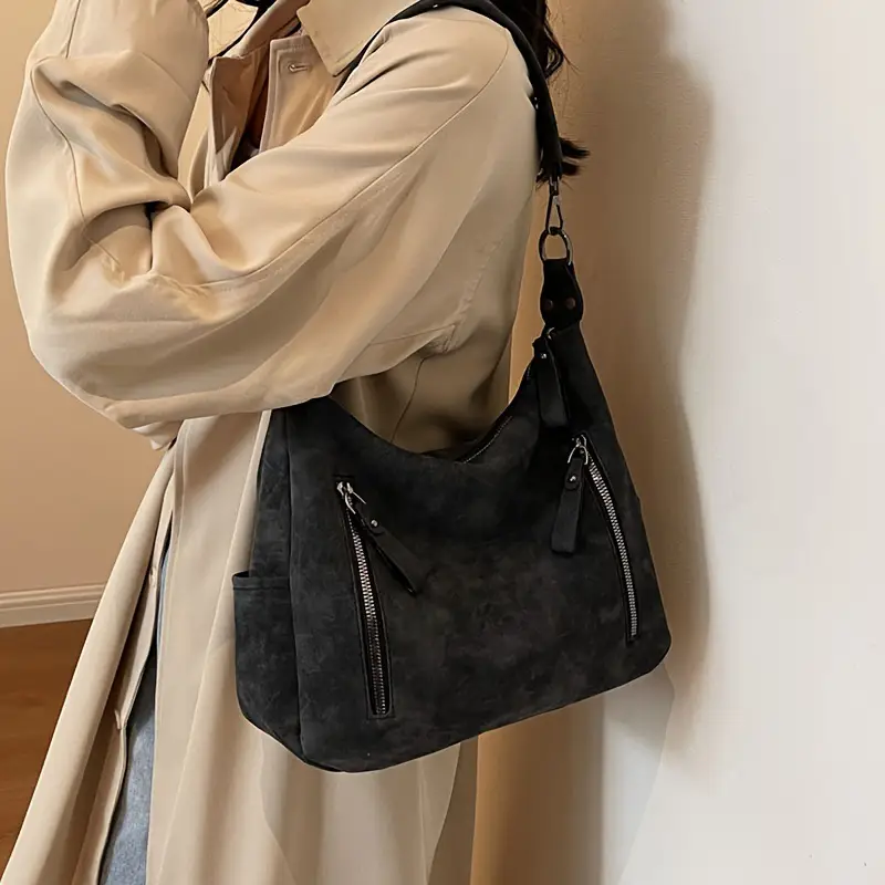 Women's Niche Texture Crossbody Bag Brown Leather — feature 13