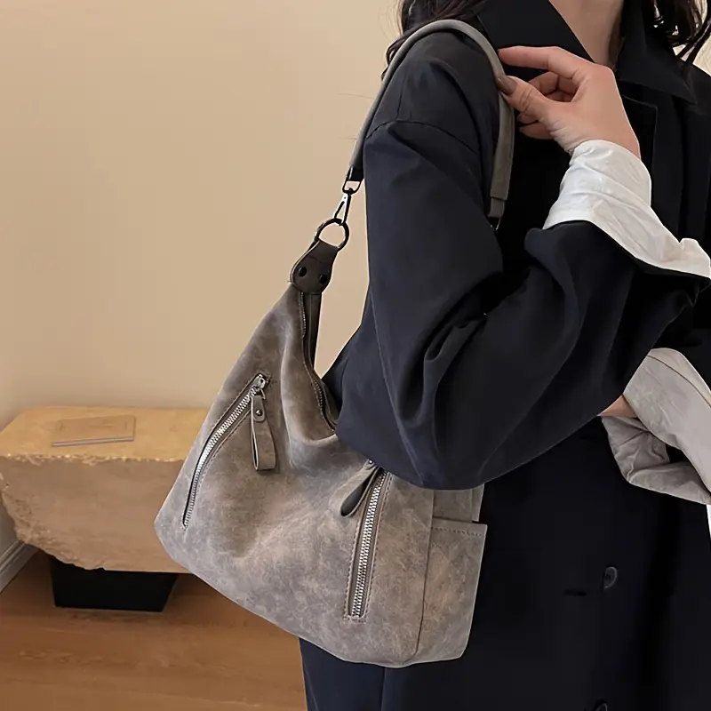 Women's Niche Texture Crossbody Bag Brown Leather — feature 14