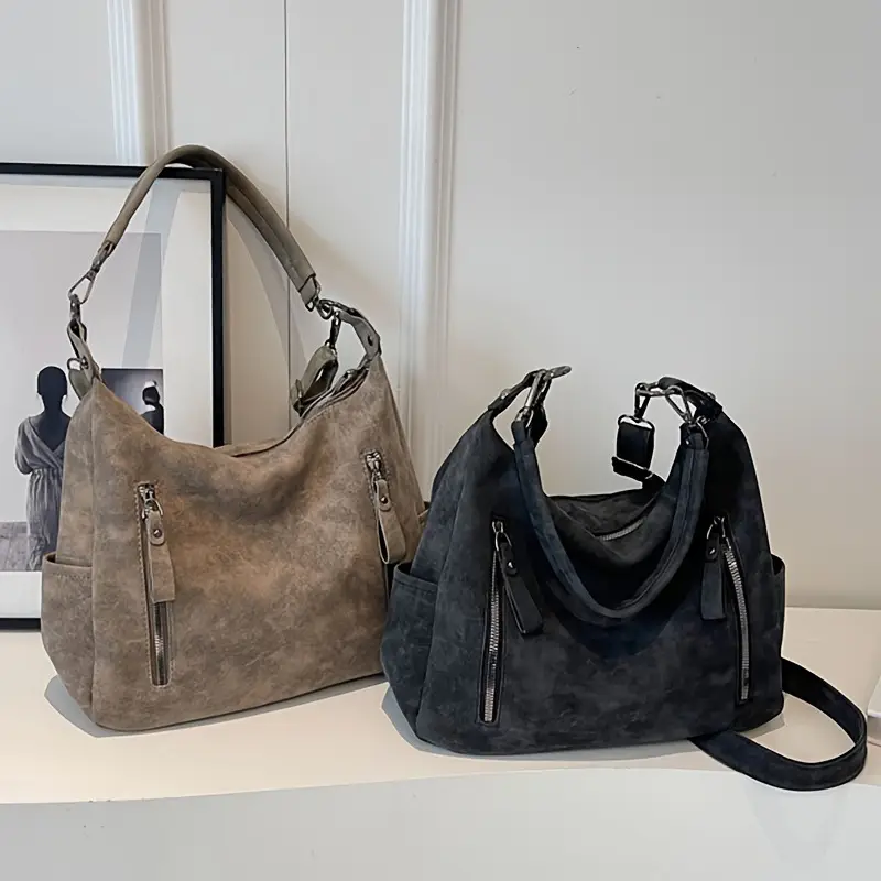 Women's Niche Texture Crossbody Bag Brown Leather — feature 17