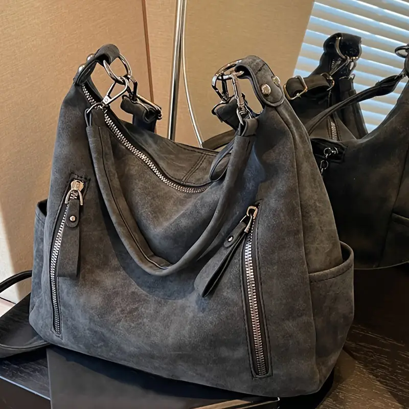 Women's Niche Texture Crossbody Bag Brown Leather — feature 6