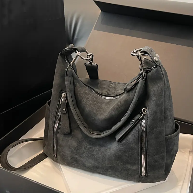Women's Niche Texture Crossbody Bag Brown Leather — feature 8