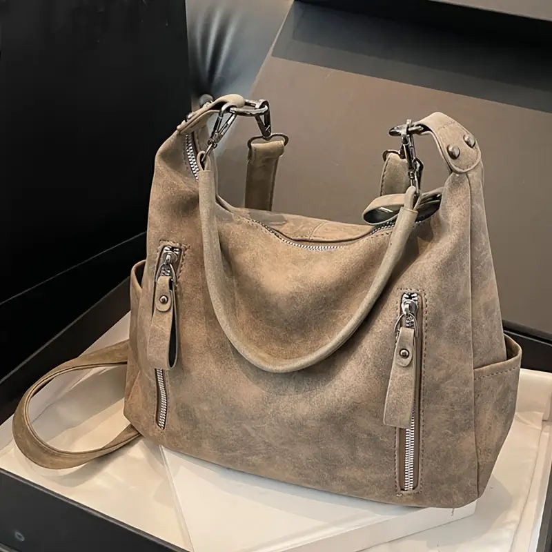 Women's Niche Texture Crossbody Bag Brown Leather