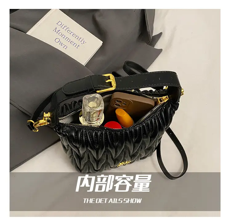 Women's Embroidered Underarm Crossbody Bag Cream Gold — feature 5