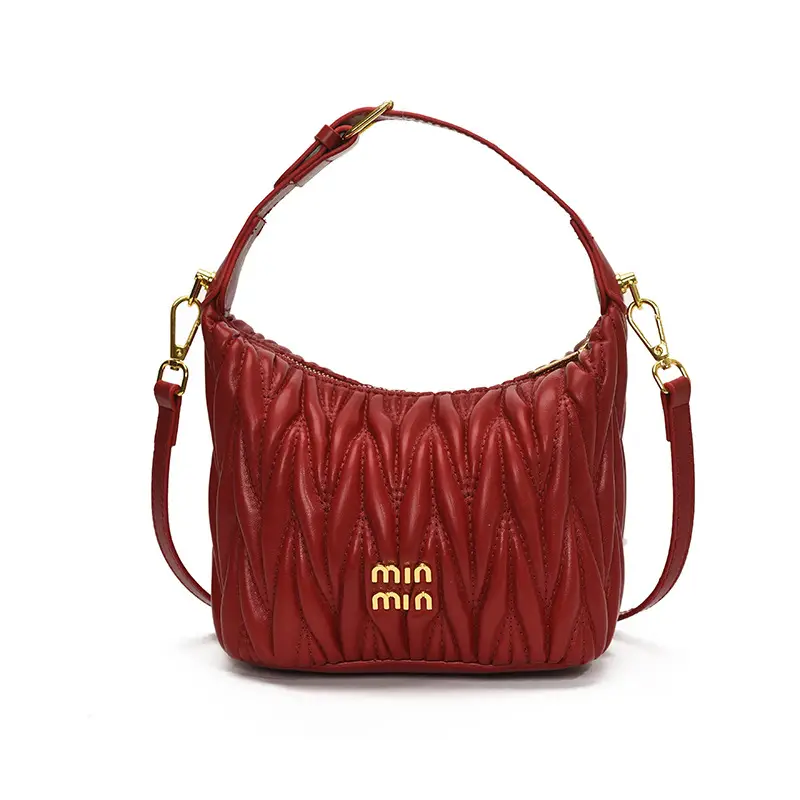 Women's Embroidered Underarm Crossbody Bag Cream Gold - Image 3