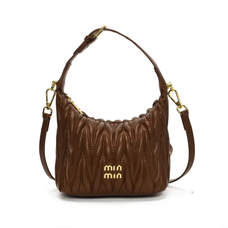 Women's Embroidered Underarm Crossbody Bag Cream Gold - Image 5