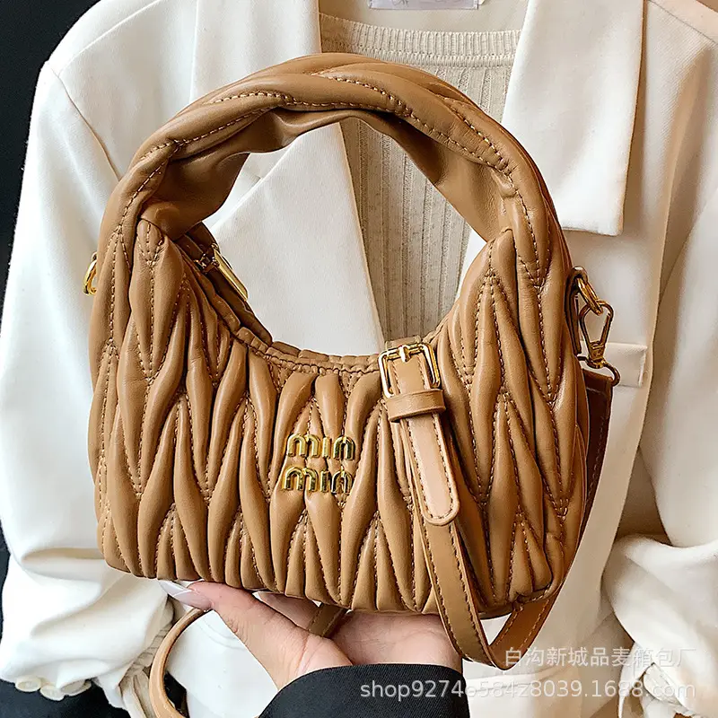 Silver Pleated Shoulder Bag for Women Casual Luxury Handbag - Image 8
