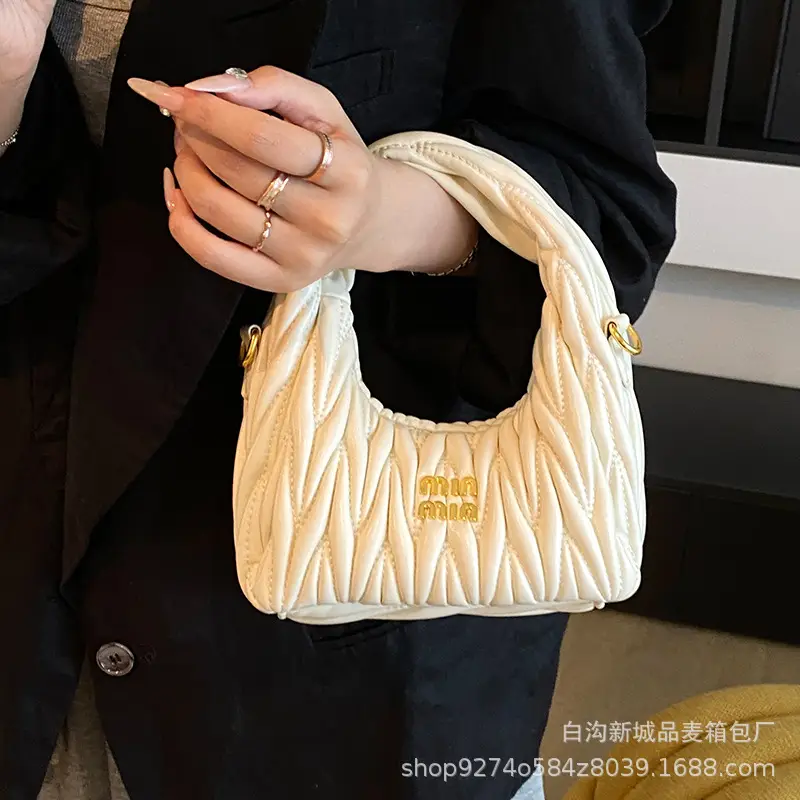 Silver Pleated Shoulder Bag for Women Casual Luxury Handbag - Image 10