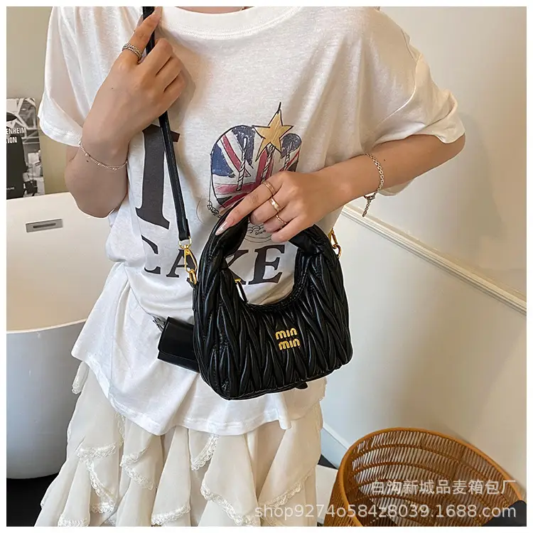 Silver Pleated Shoulder Bag for Women Casual Luxury Handbag — feature 20