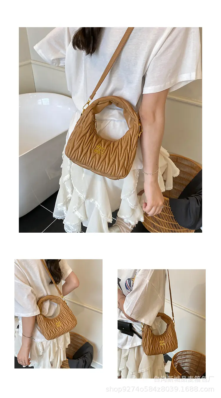Silver Pleated Shoulder Bag for Women Casual Luxury Handbag — feature 9
