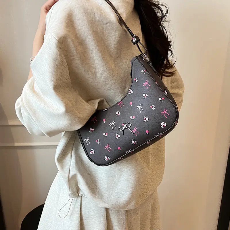 Pink Sweet Print One Shoulder Handbag for Women - Image 5