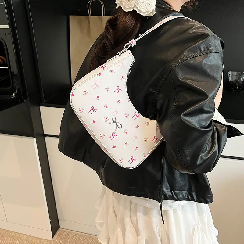 Pink Sweet Print One Shoulder Handbag for Women - Image 6