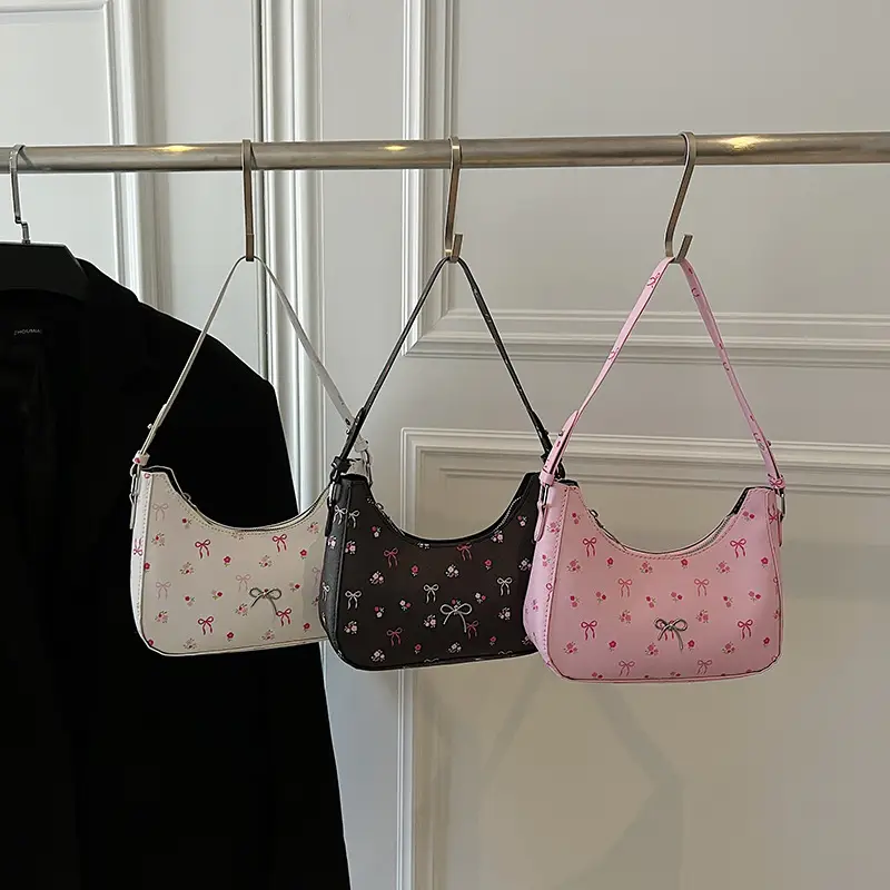 Pink Sweet Print One Shoulder Handbag for Women - Image 7