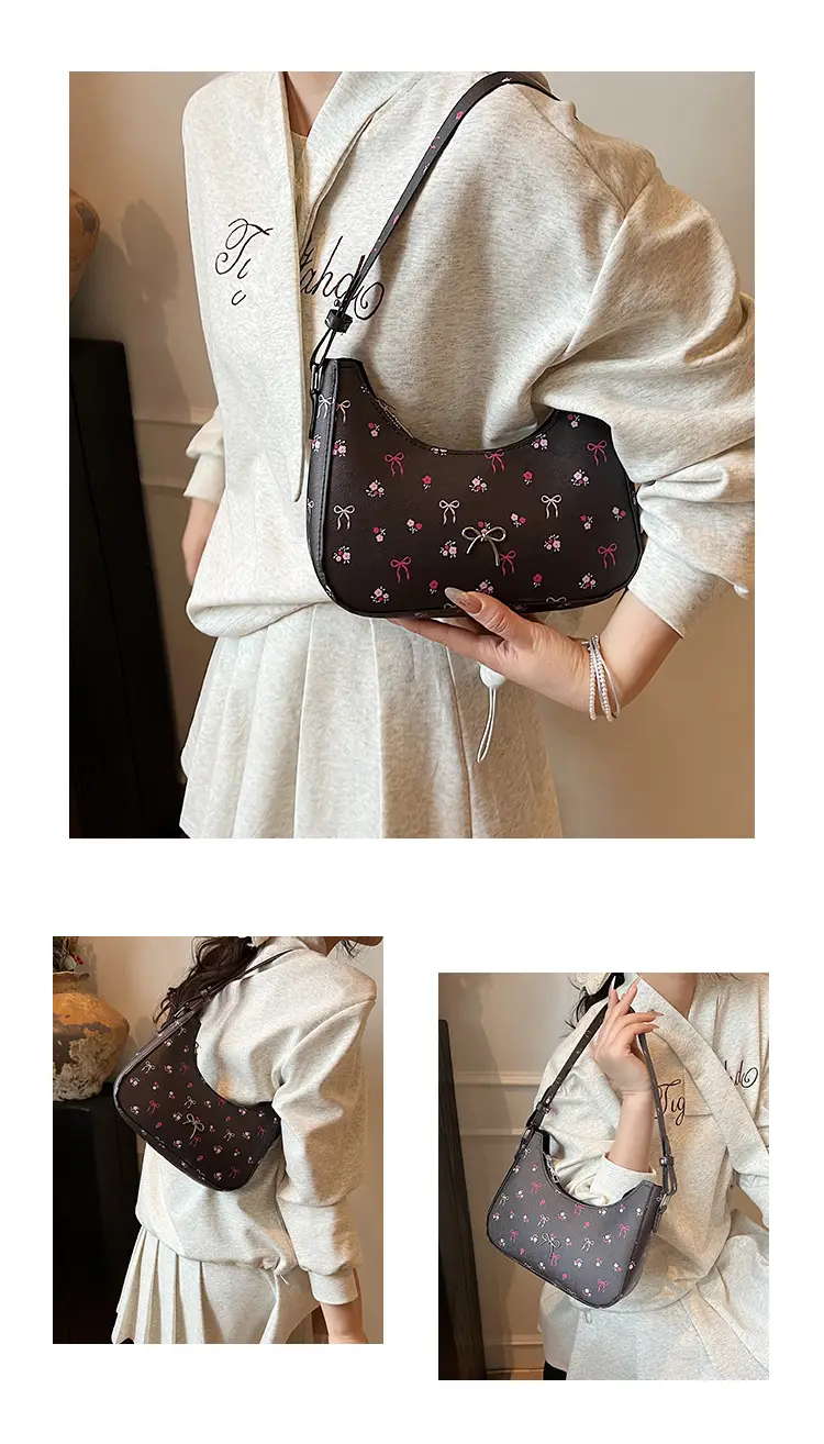 Pink Sweet Print One Shoulder Handbag for Women — feature 12