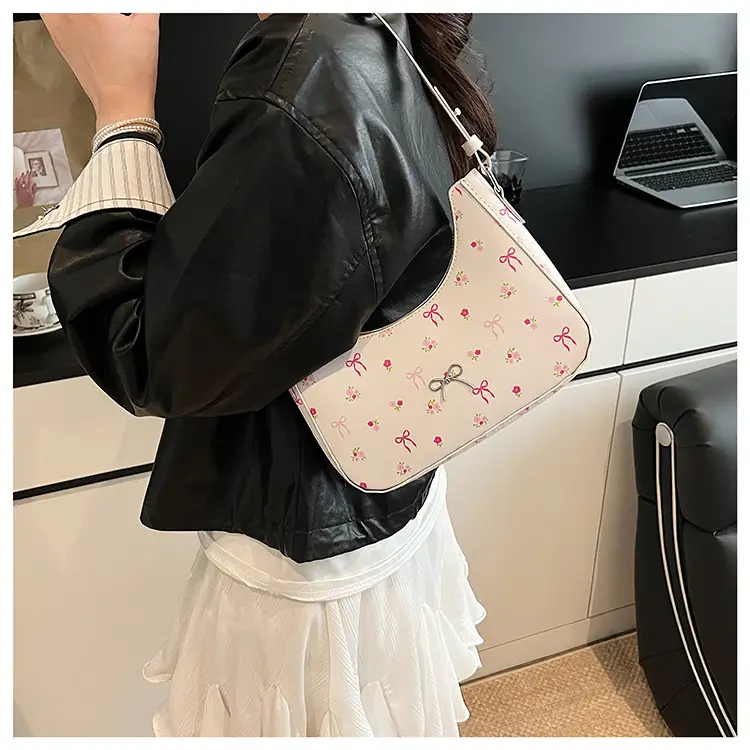 Pink Sweet Print One Shoulder Handbag for Women — feature 16