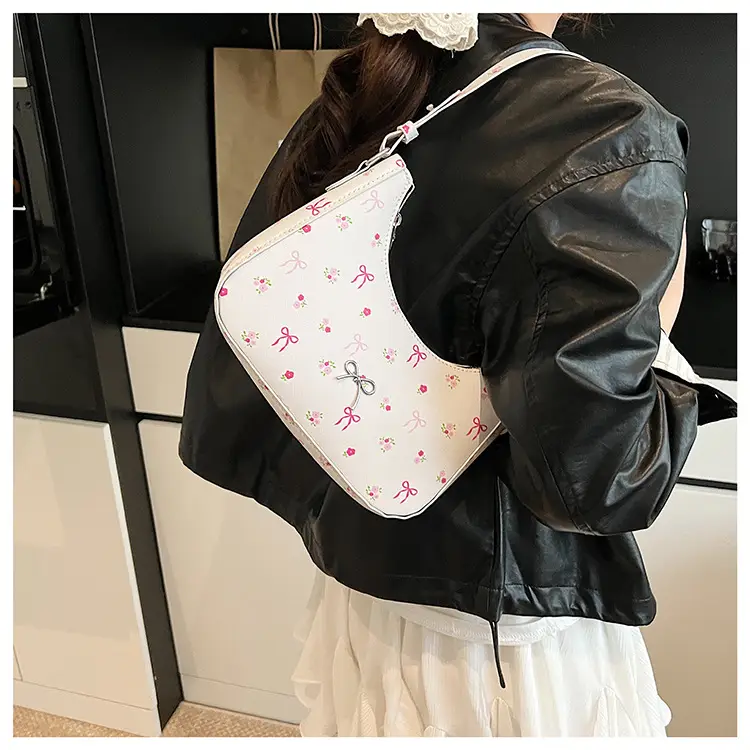 Pink Sweet Print One Shoulder Handbag for Women — feature 19