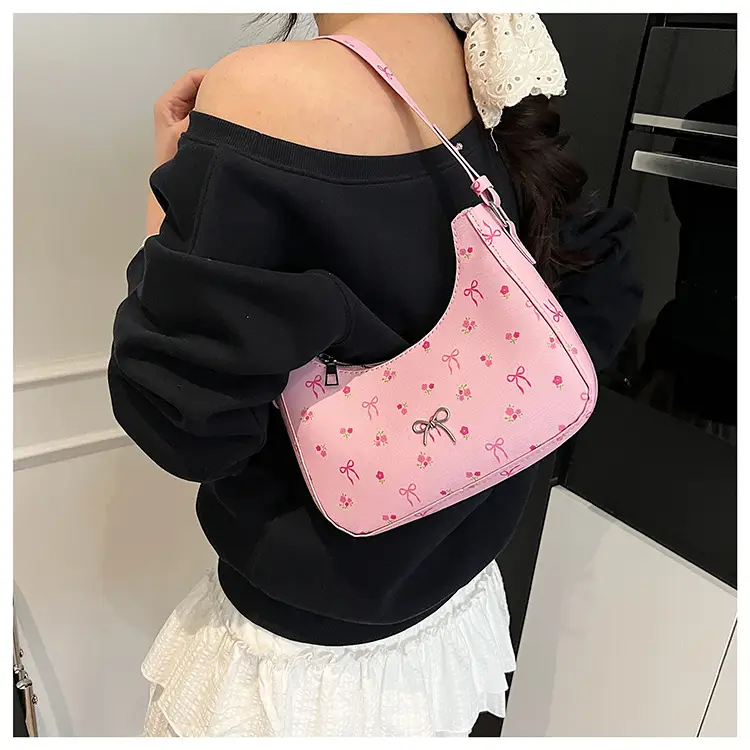 Pink Sweet Print One Shoulder Handbag for Women — feature 23