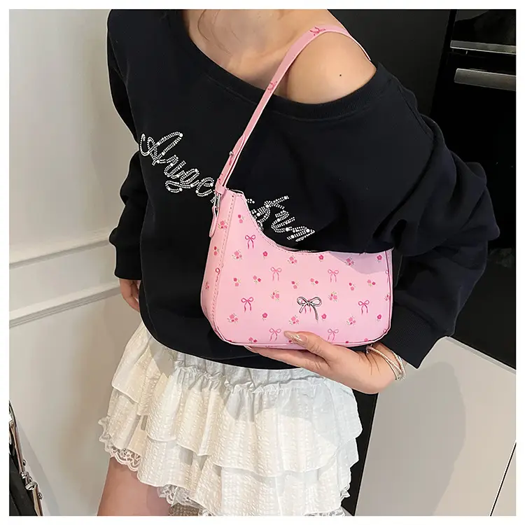 Pink Sweet Print One Shoulder Handbag for Women — feature 26