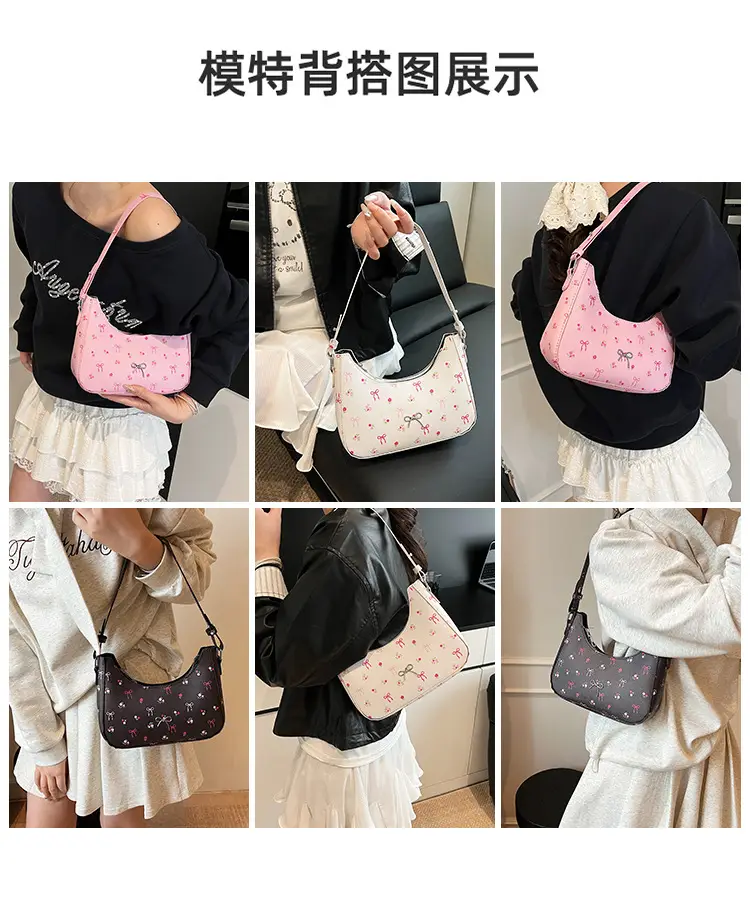 Pink Sweet Print One Shoulder Handbag for Women — feature 9