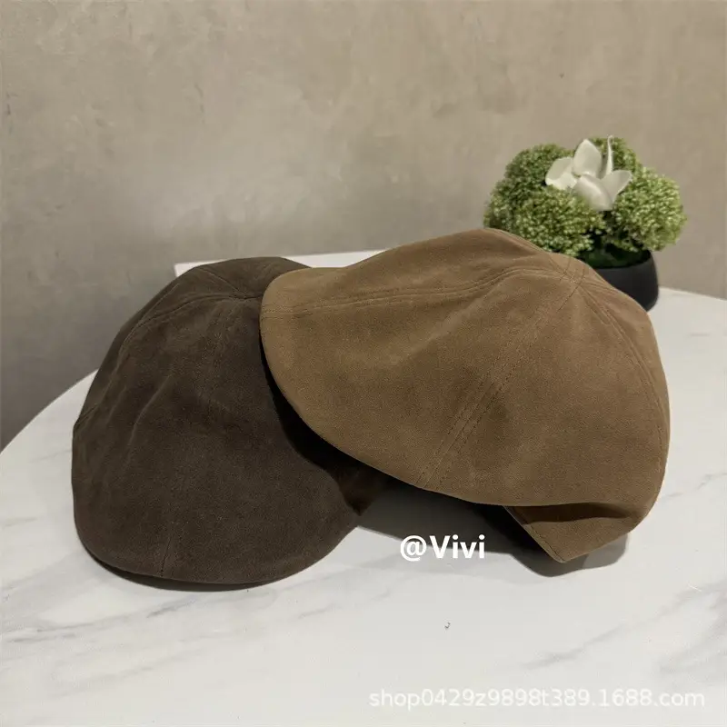 Suede Beret Women Large Head Circumference Autumn Winter - Image 6