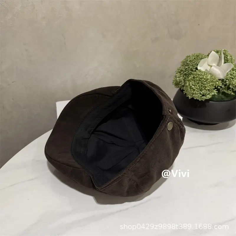 Suede Beret Women Large Head Circumference Autumn Winter - Image 9