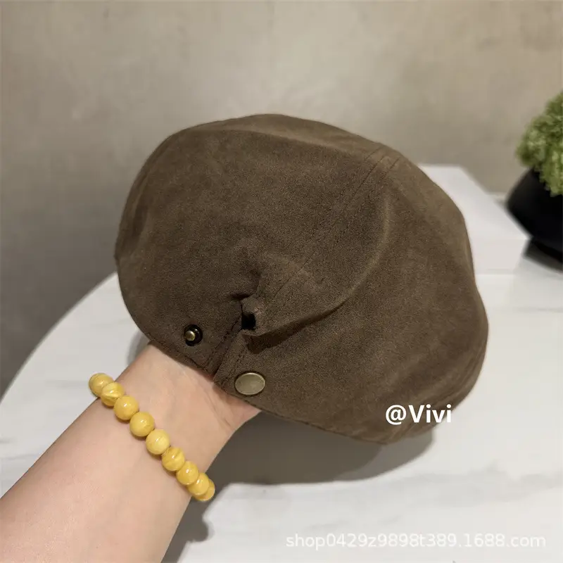 Suede Beret Women Large Head Circumference Autumn Winter — feature 11