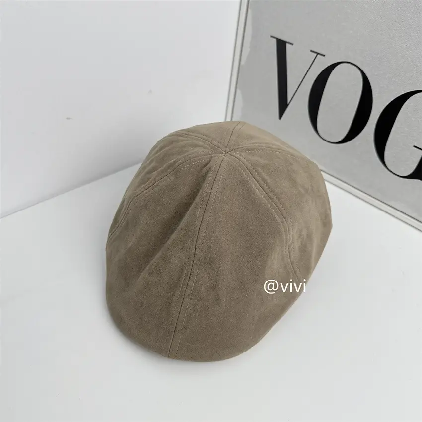 Suede Beret Women Large Head Circumference Autumn Winter - Image 5