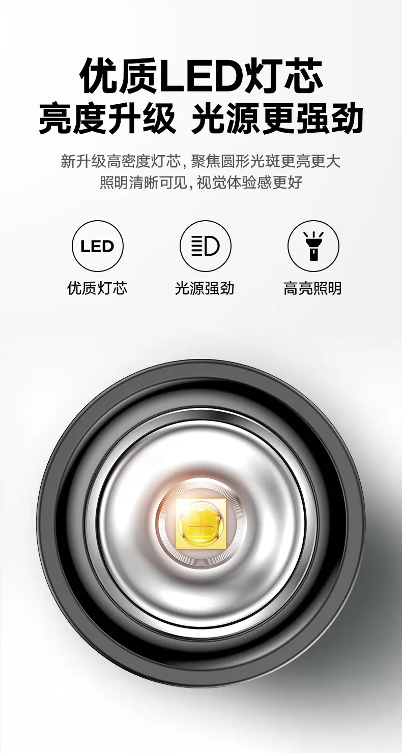 Ultra-Bright LED Flashlight with Long-Range Charging — feature 6