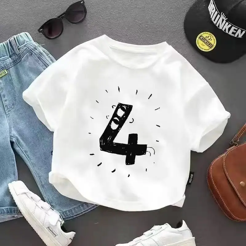 Baby 1 Year Old T-Shirt Numbered Cartoon Cotton Summer Wear — feature 3