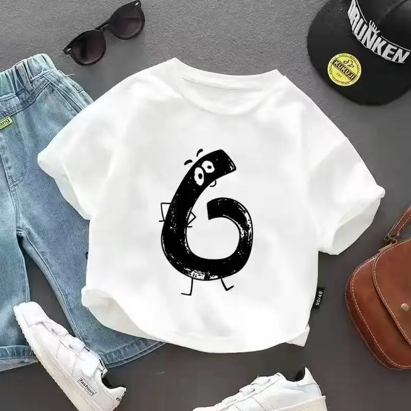 Baby 1 Year Old T-Shirt Numbered Cartoon Cotton Summer Wear - Image 7