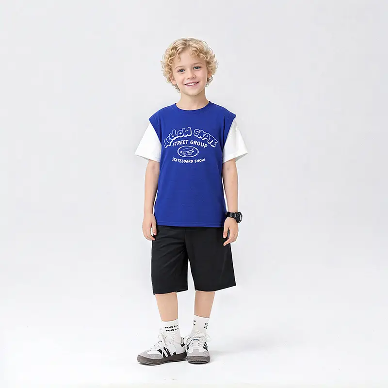 Kids Korean Style T-Shirt Green White Shorts Set — feature 1
