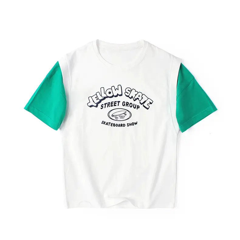 Kids Korean Style T-Shirt Green White Shorts Set — feature 13
