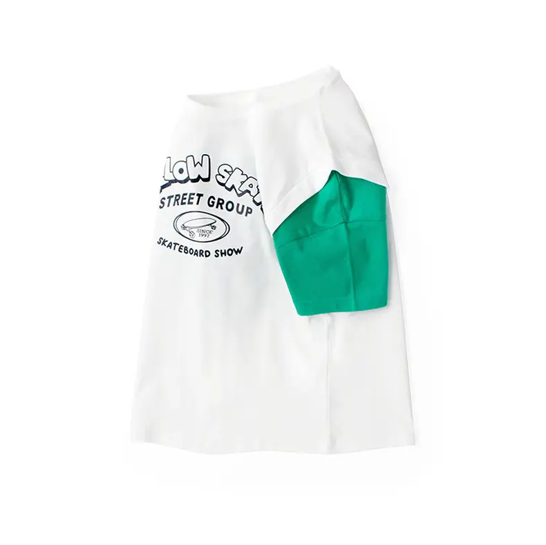 Kids Korean Style T-Shirt Green White Shorts Set — feature 14