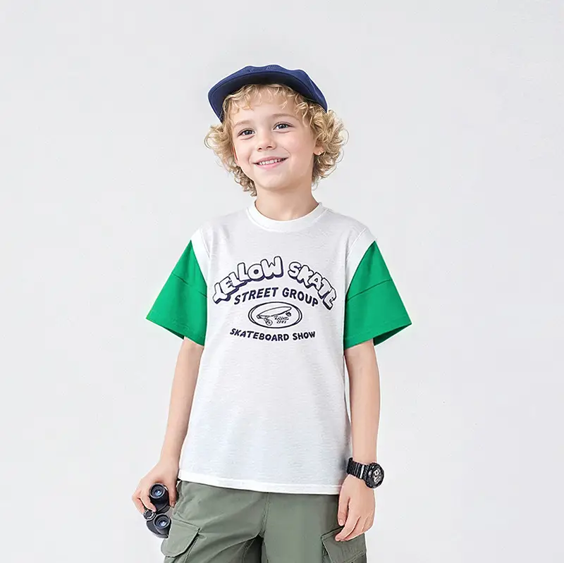 Kids Korean Style T-Shirt Green White Shorts Set — feature 5
