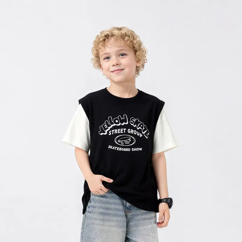 Kids Korean Style T-Shirt Green White Shorts Set - Image 2