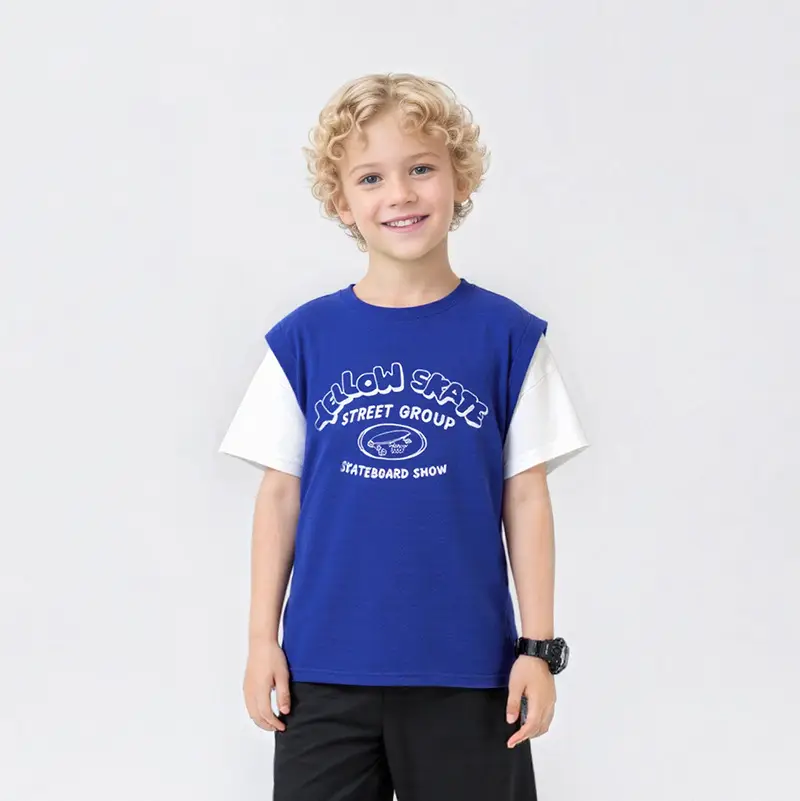 Kids Korean Style T-Shirt Green White Shorts Set - Image 3