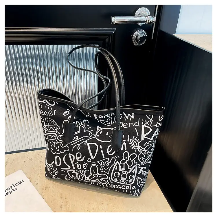 Korean Japanese Graffiti Shoulder Bag for Women - Image 8