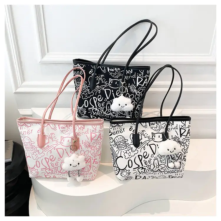 Korean Japanese Graffiti Shoulder Bag for Women - Image 10