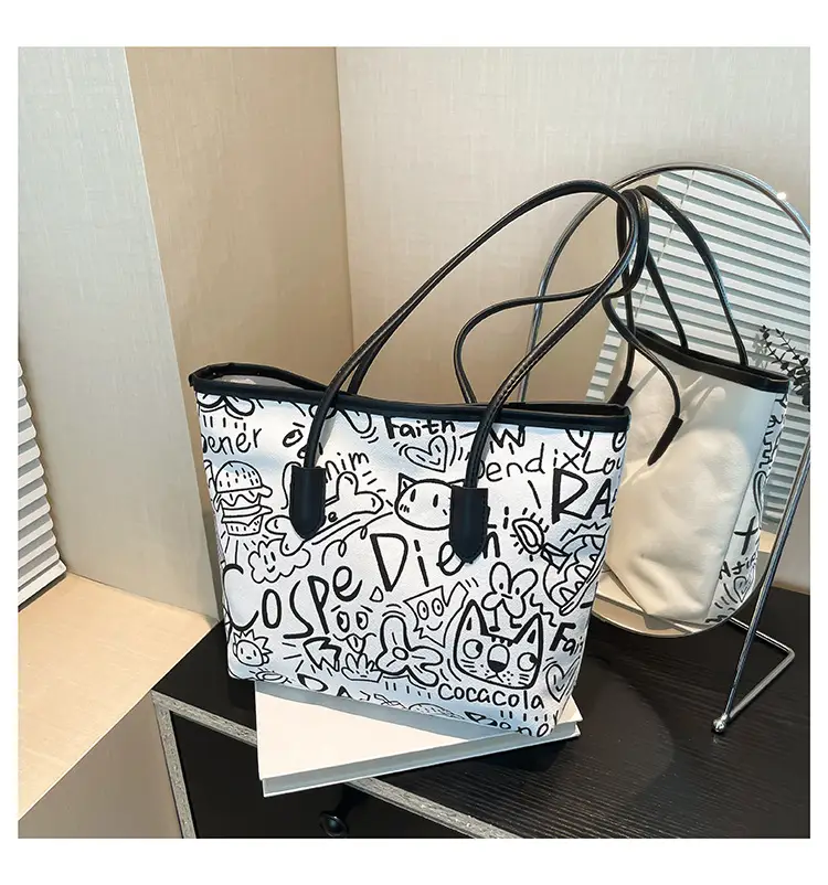 Korean Japanese Graffiti Shoulder Bag for Women - Image 2