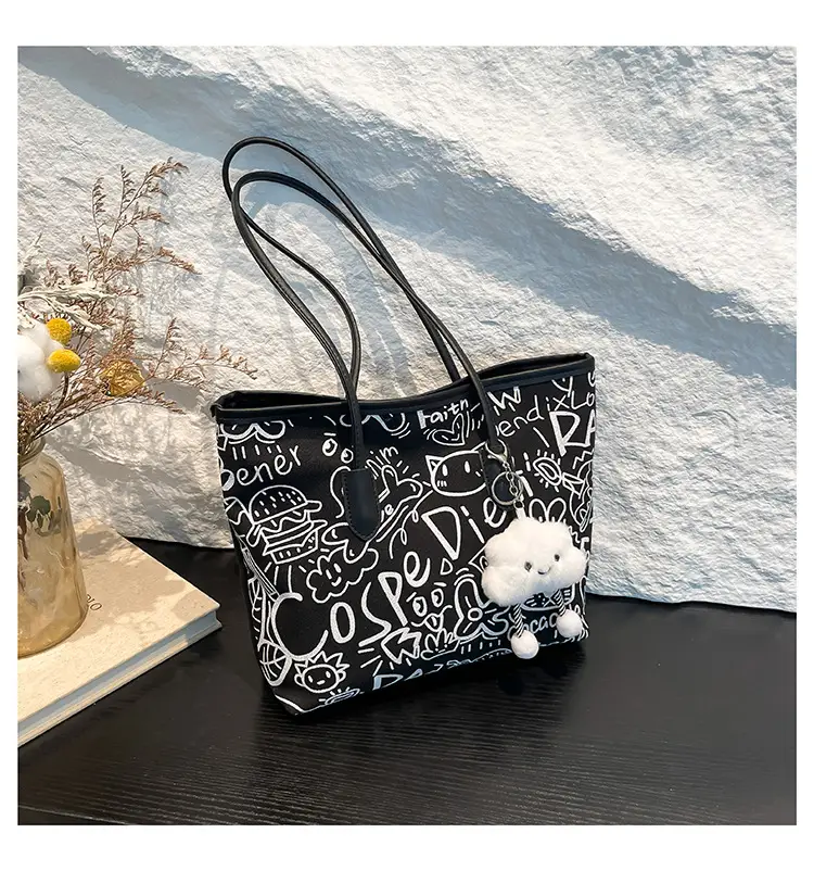 Korean Japanese Graffiti Shoulder Bag for Women - Image 4