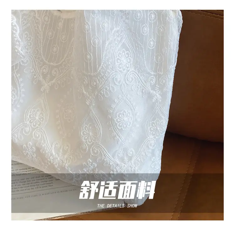 White Korean Style Lace Flower Canvas Shoulder Bag — feature 7