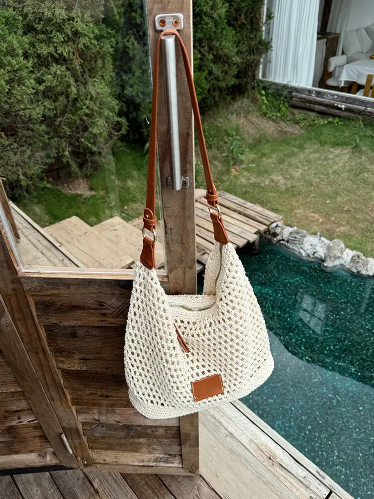 Summer Cut Out Woven Bag Women Casual Shoulder Tote 2025 — feature 11