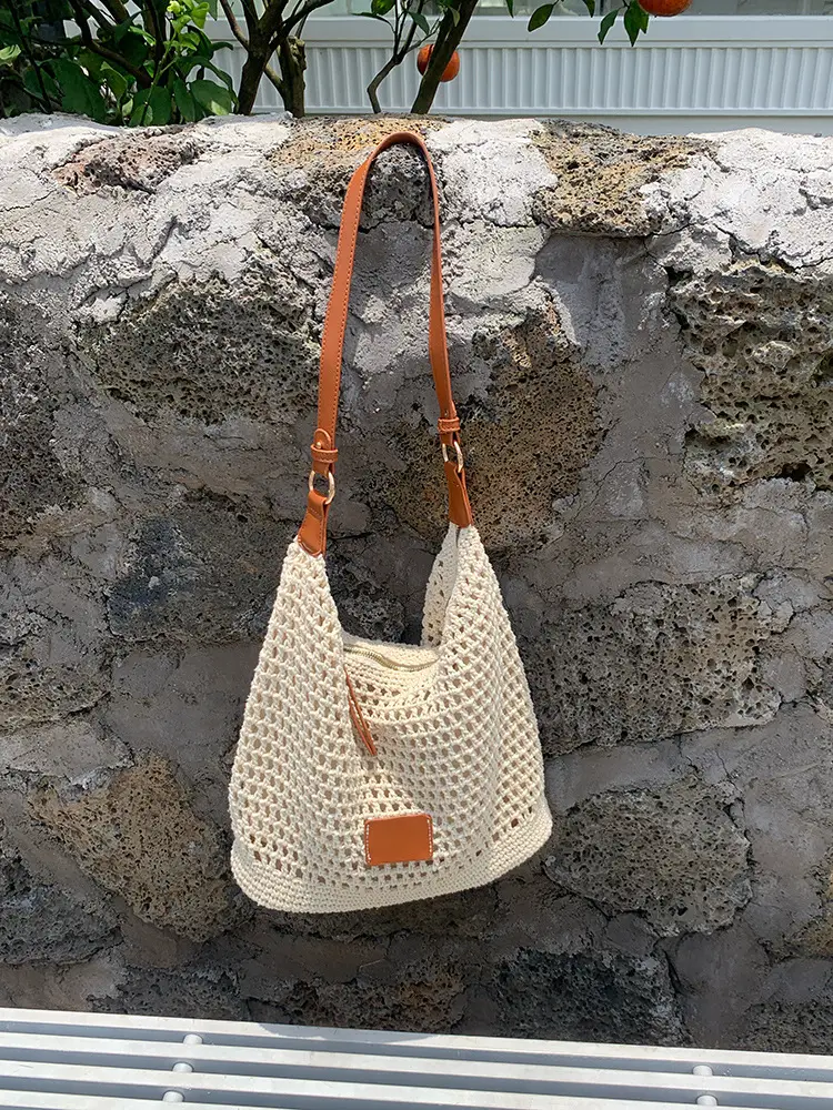 Summer Cut Out Woven Bag Women Casual Shoulder Tote 2025 — feature 7
