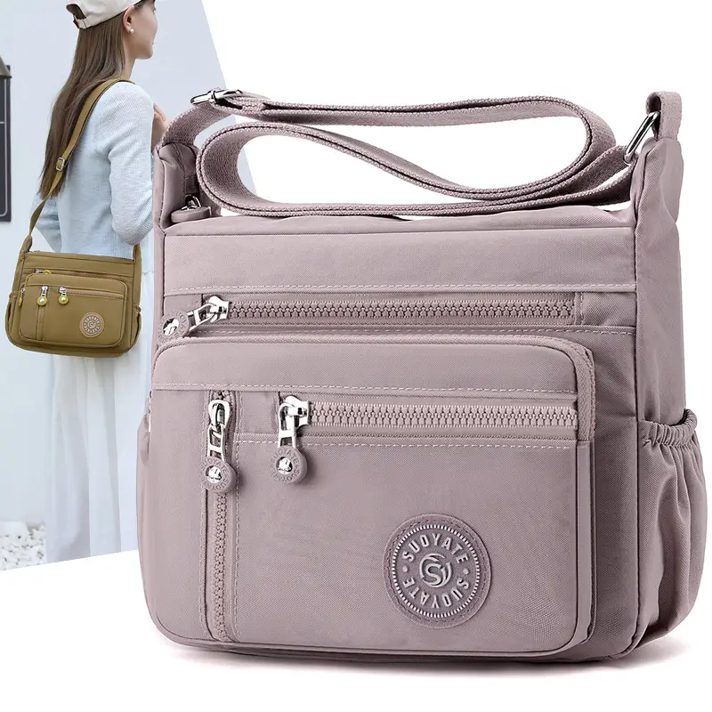 New Nylon Crossbody Bag Large Capacity Purple - Image 9