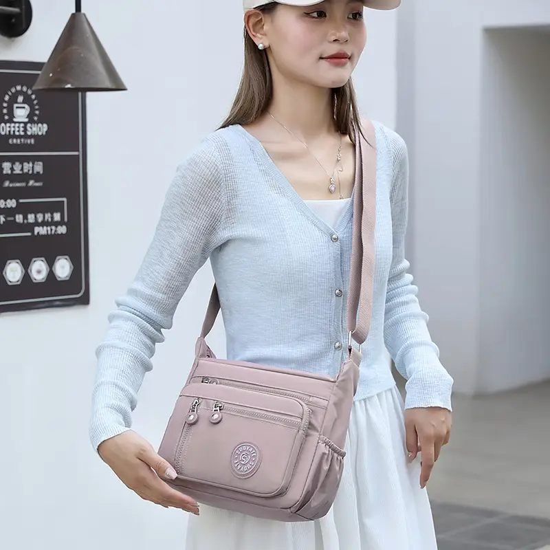 New Nylon Crossbody Bag Large Capacity Purple - Image 11