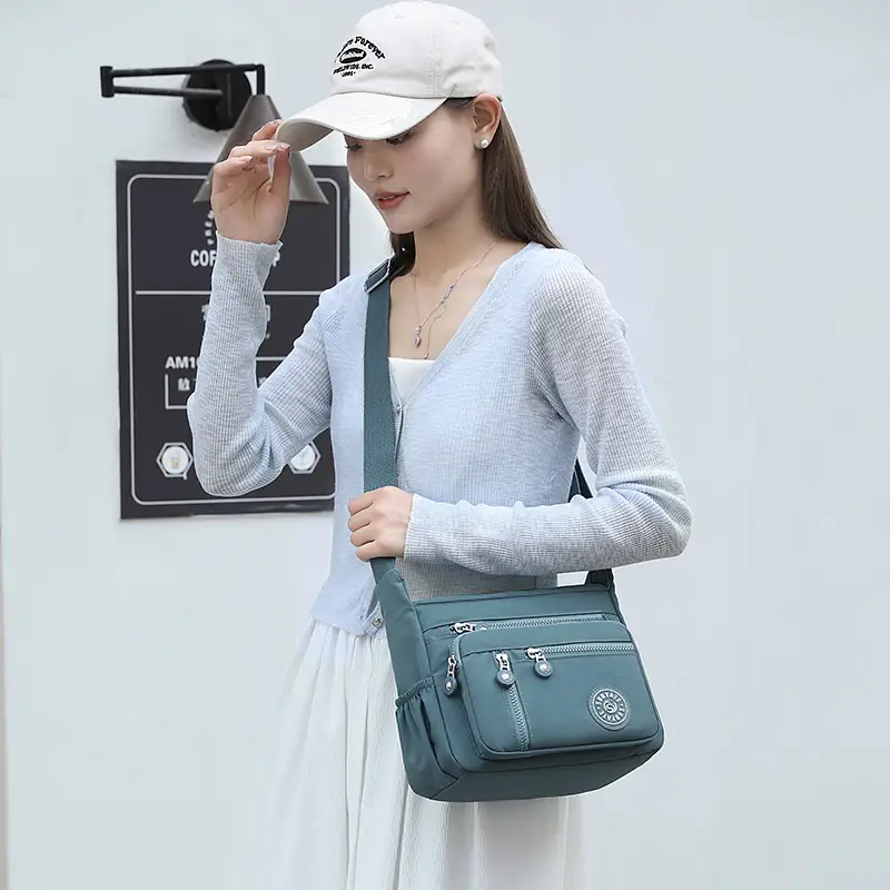 New Nylon Crossbody Bag Large Capacity Purple - Image 12
