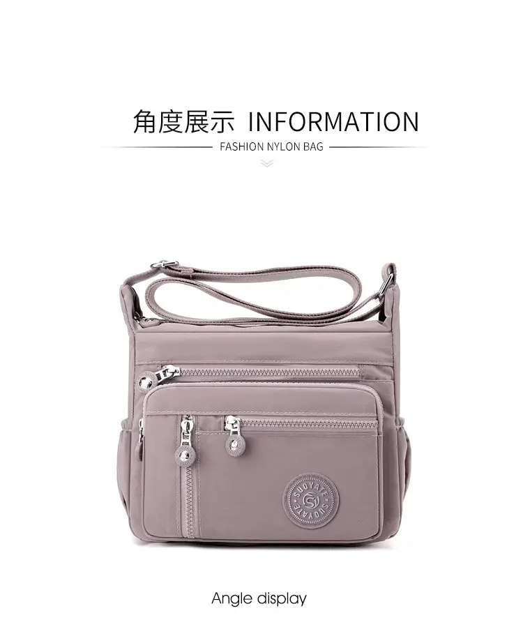 New Nylon Crossbody Bag Large Capacity Purple — feature 20