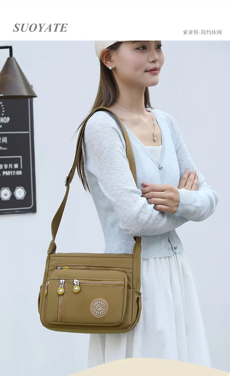 New Nylon Crossbody Bag Large Capacity Purple — feature 3