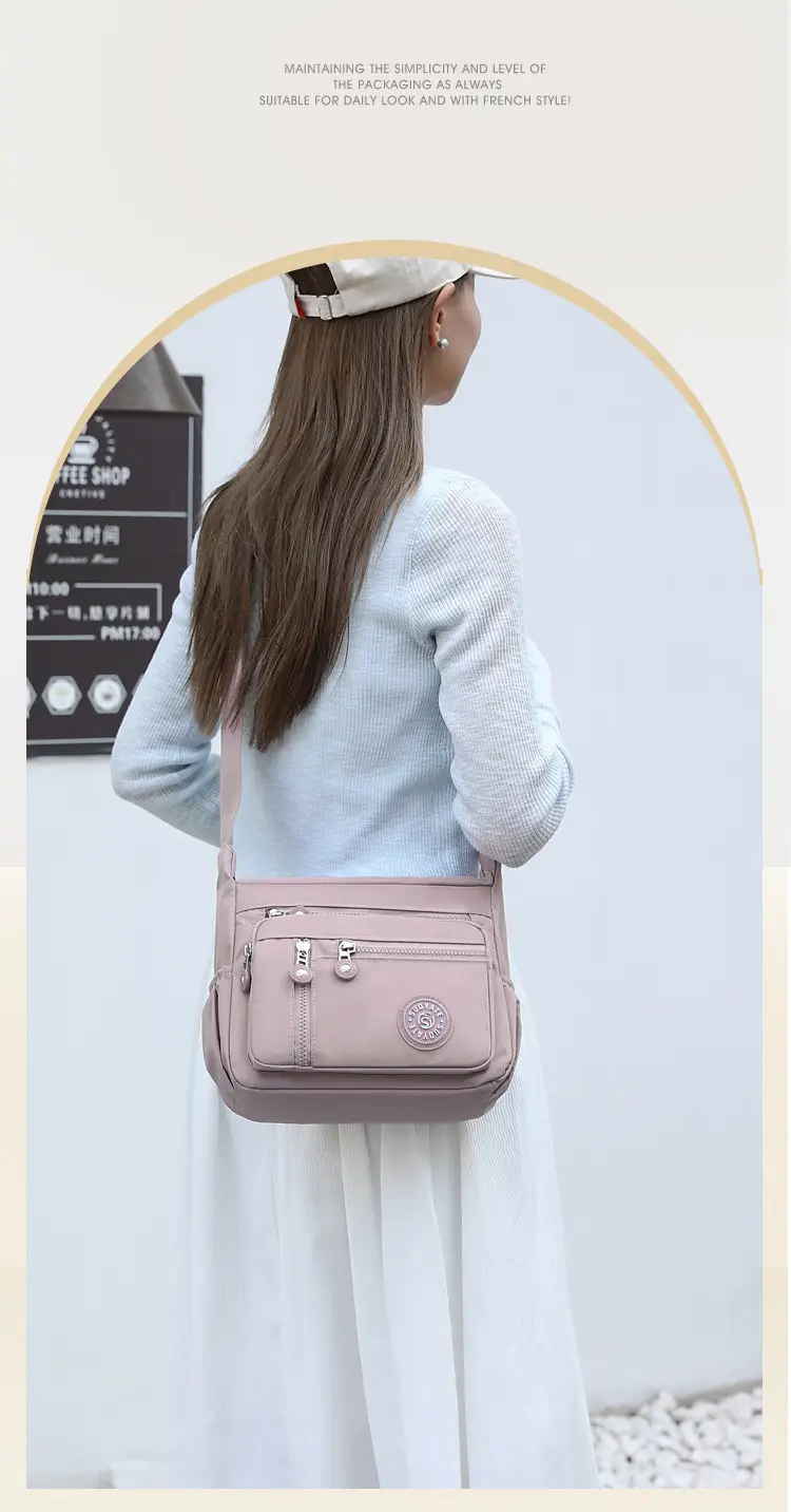 New Nylon Crossbody Bag Large Capacity Purple — feature 5
